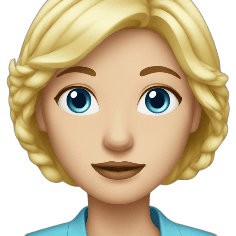 Blond Woman tailor blue eyes emoji