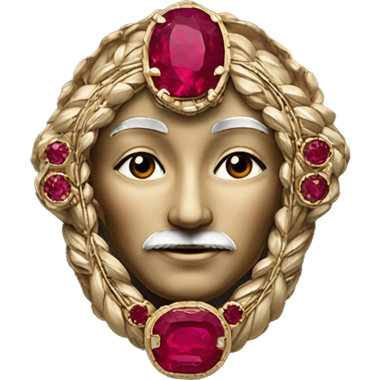 ruby inlaid brooch emoji