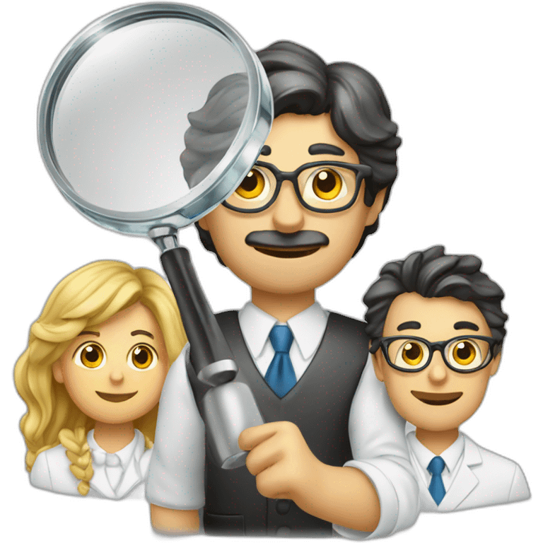 3 experts and a magnifying glass emoji