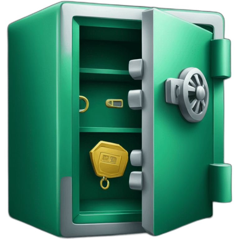 open safe, emerald emoji