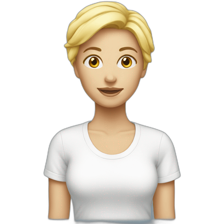 white woman blu tshirt emoji