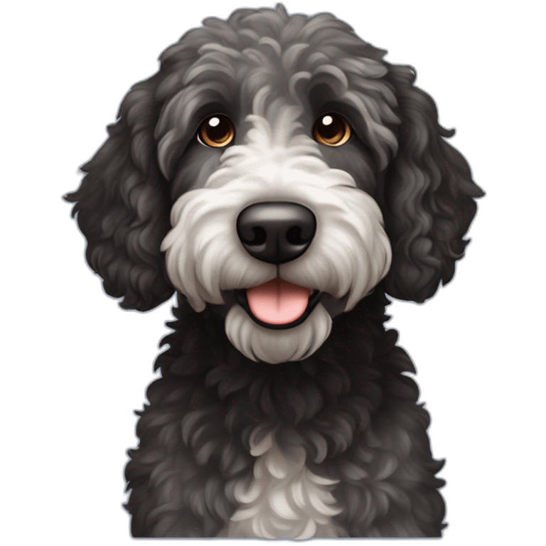 dark merle black labradoodle emoji