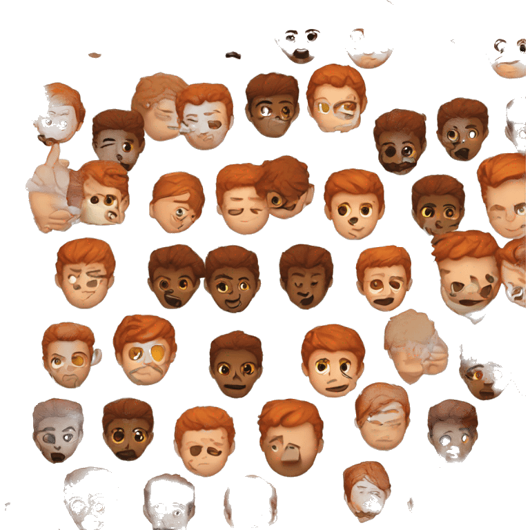 redhead guy with brown eyes and a short bear emoji