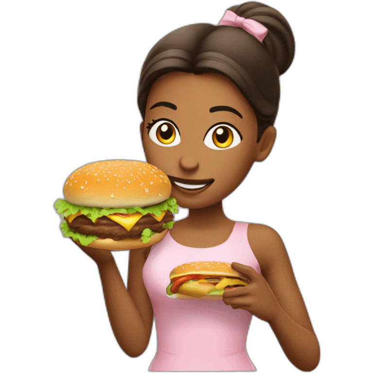 bailarina comiendo hamburguesa  emoji