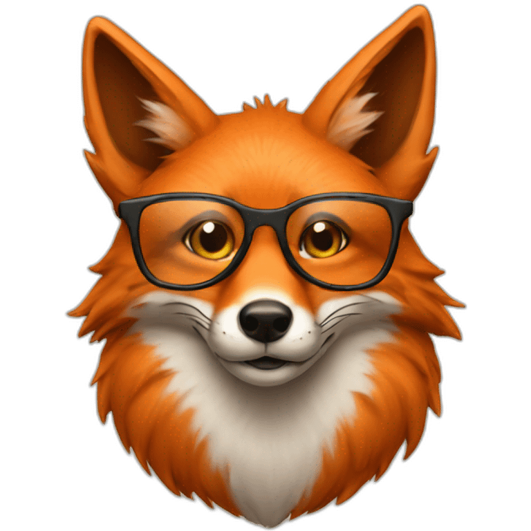 fox wearing glasses emoji