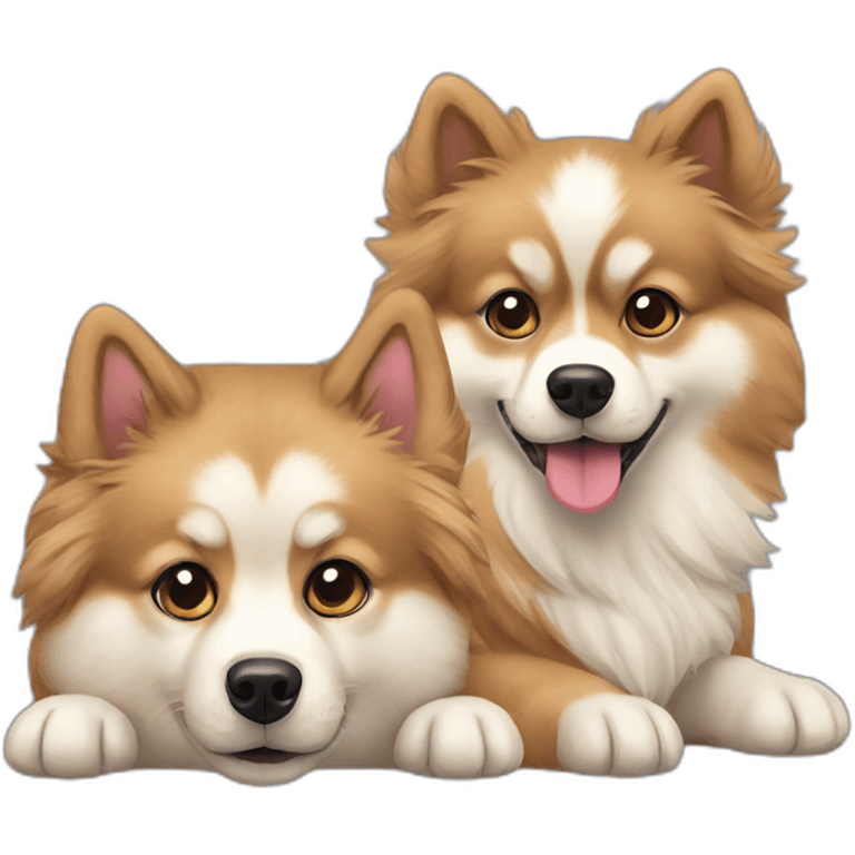 pomsky-dog-and-cocker-dog-friends emoji