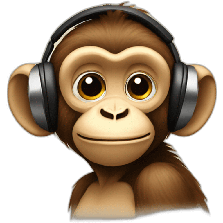 monkey listening to song emoji