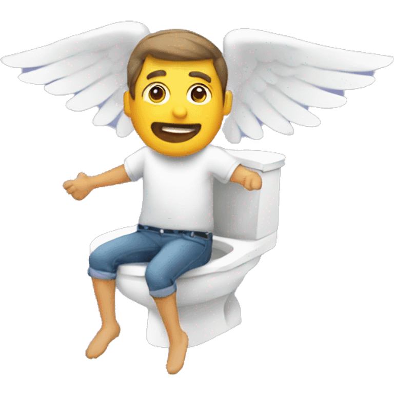 Man flying on toilet emoji