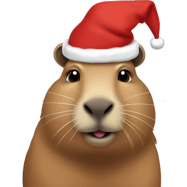 Capybara in Santa hat emoji