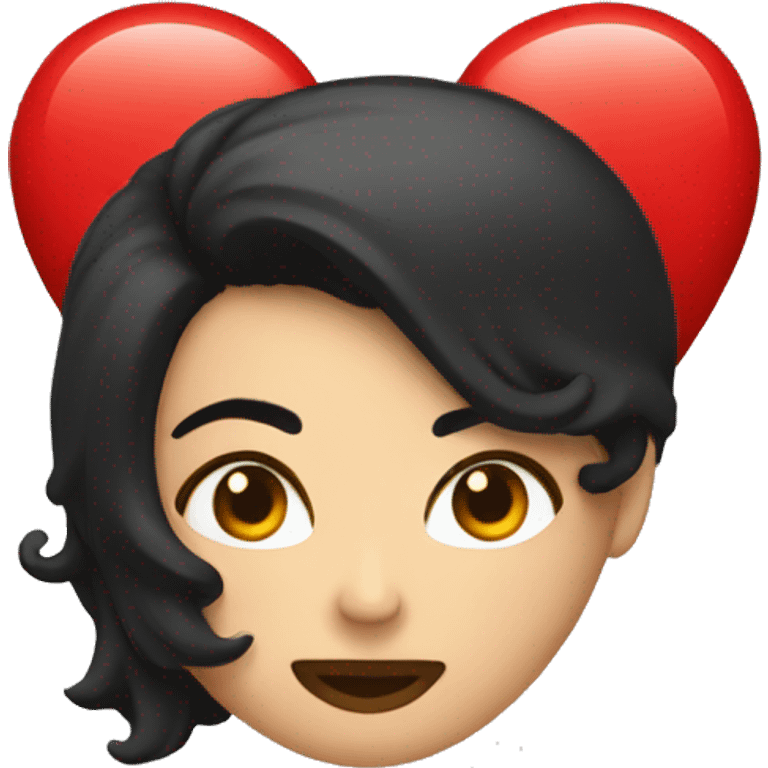 Coeur noir et rouge  emoji