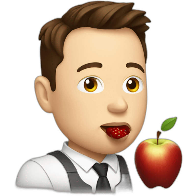 elon musk eating apple emoji