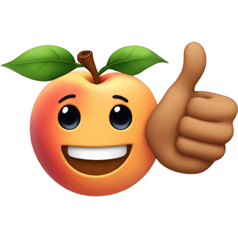 A smirking emoji left hand saying hey and the other hand is a peach emoji