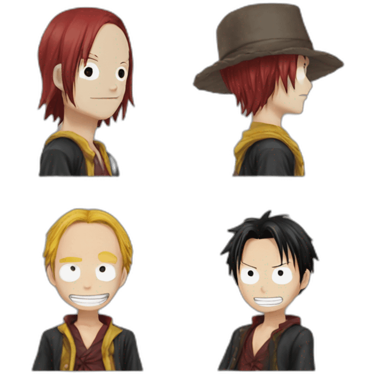 Luffy and shanks emoji