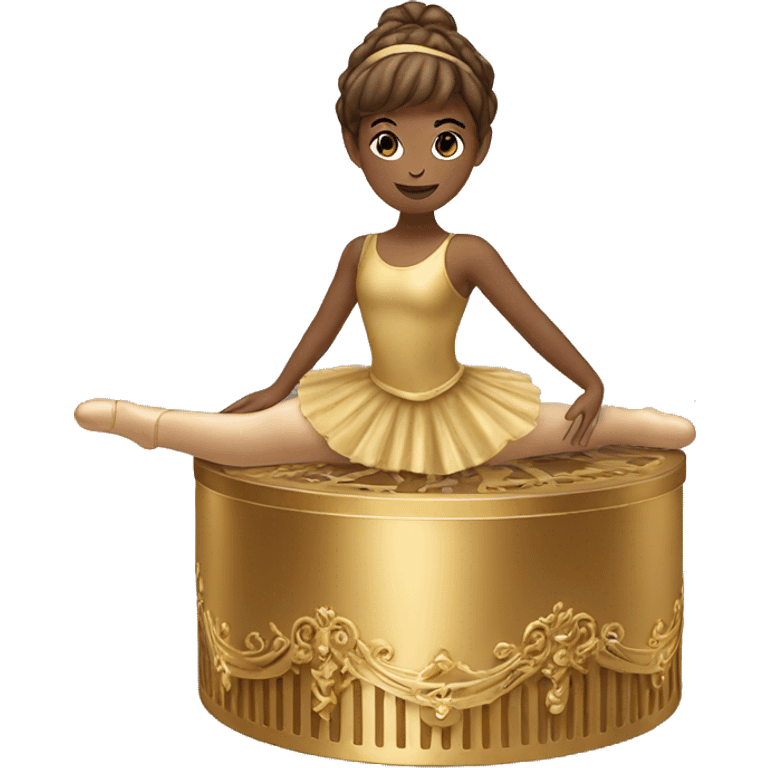  brown ballerina on a gold music box emoji