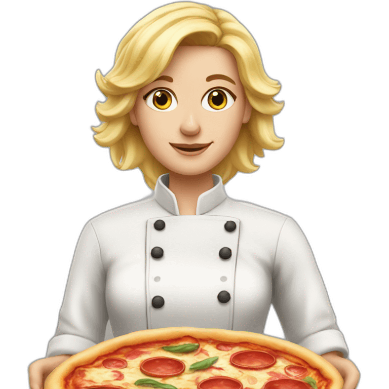 chef blonde hair pizza emoji