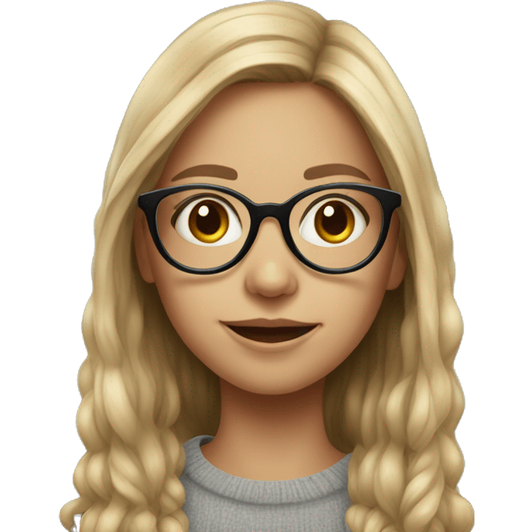 realistic portrait of girl with glasses emoji