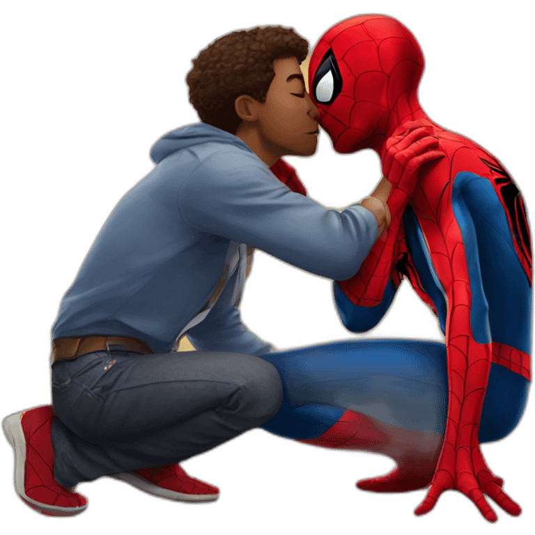 Spider-Man kissing Spider-Man emoji