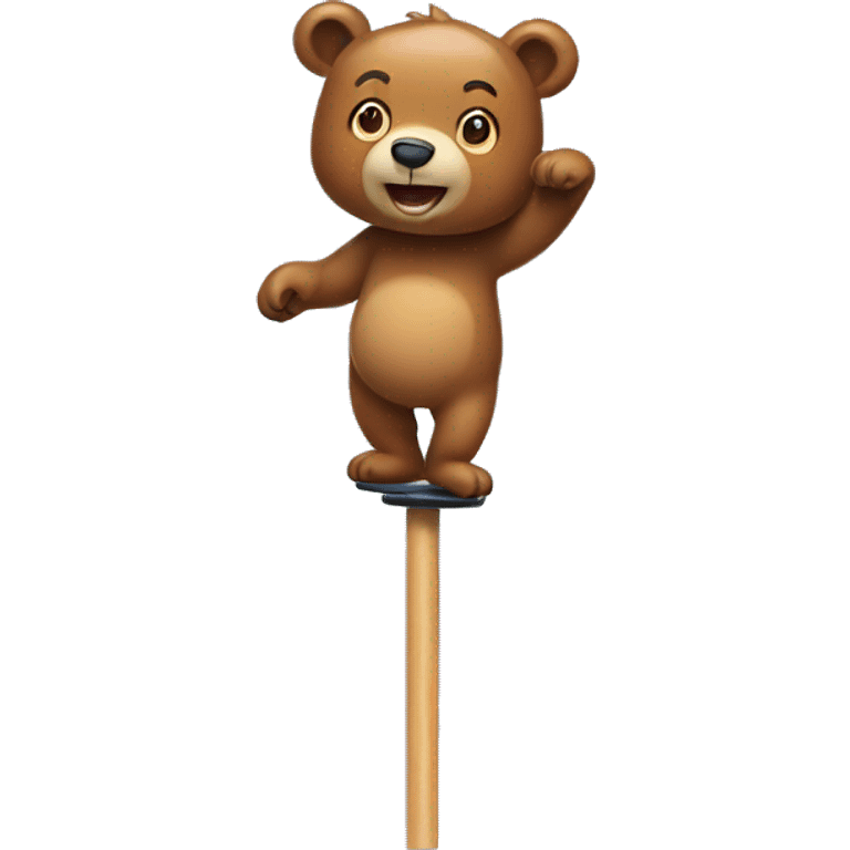 Bear on a pogo stick  emoji