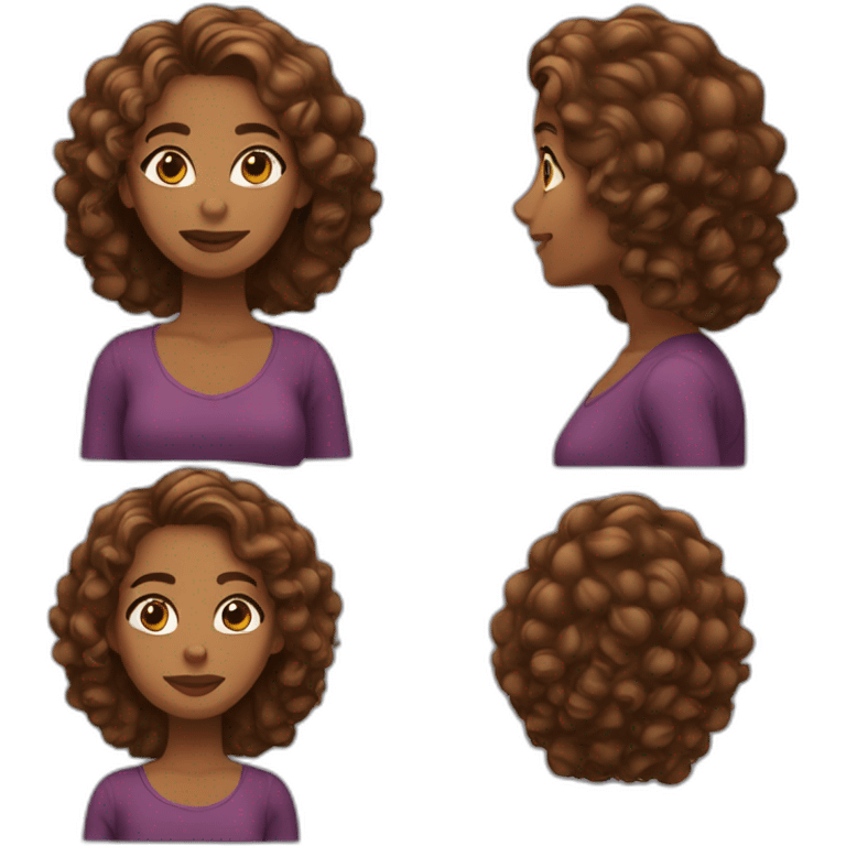 woman with medium brown skin with long curly hair emoji