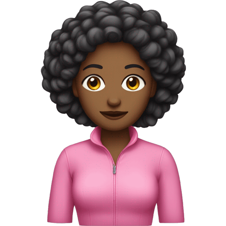 Mujer pelo negro con ropa rosa emoji