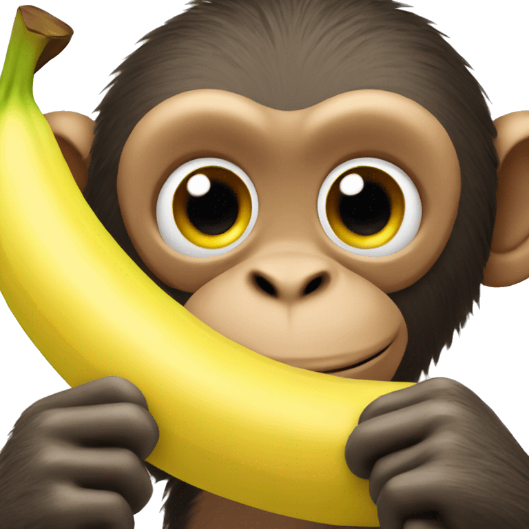 Monkey holding two bananas at the camera emoji