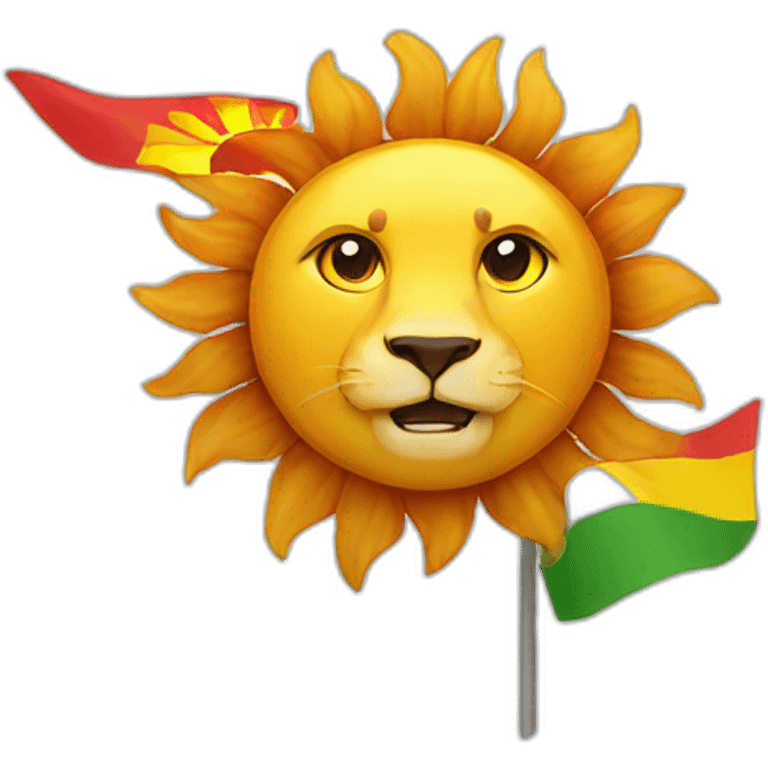 Lion and sun flag  emoji