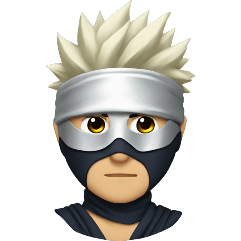 masked ninja with silver spikes hair kakashi emoji