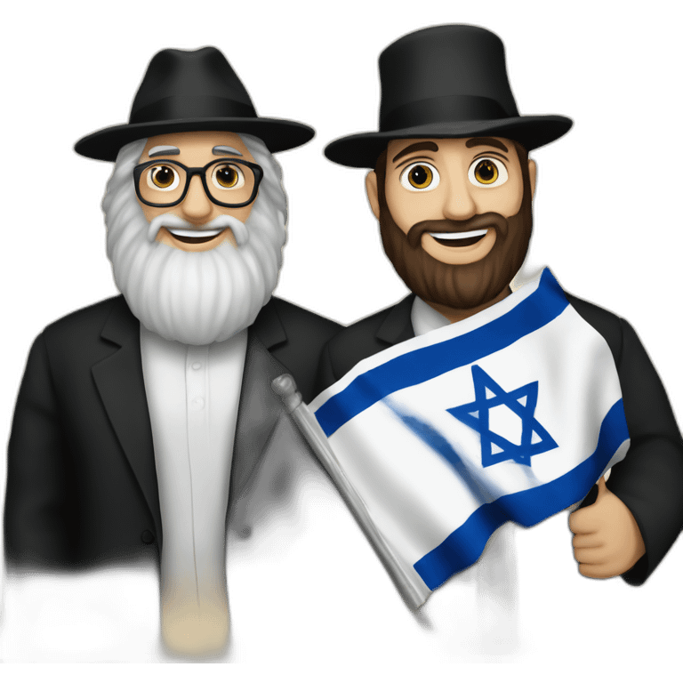 rabbin with payot with Israeli flag emoji