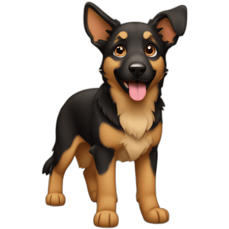 Black and fawn dog Shepherd happy emoji