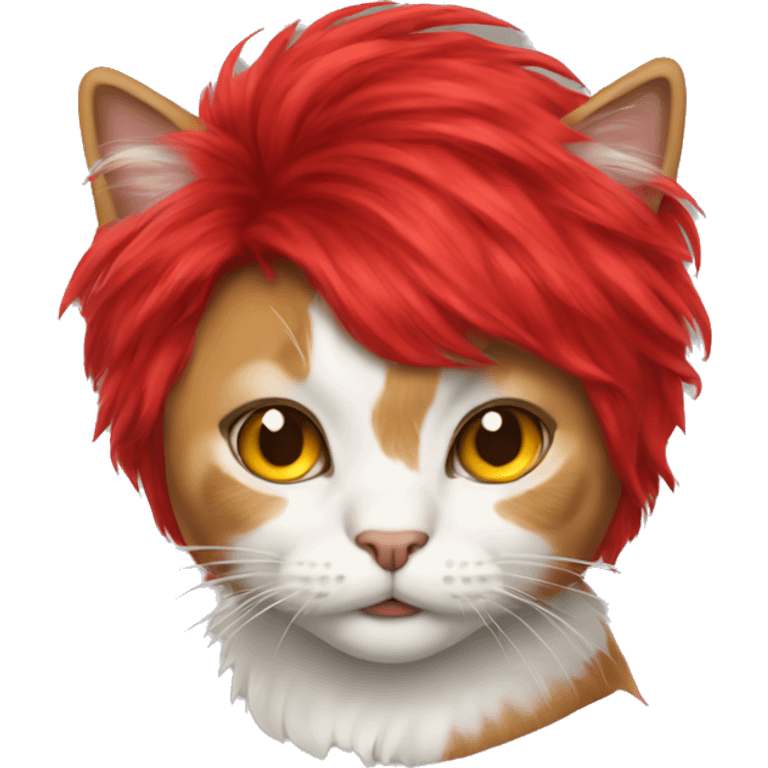 cat wearing a red wig emoji