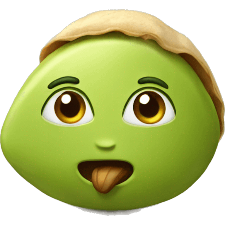 pistachio with face emoji