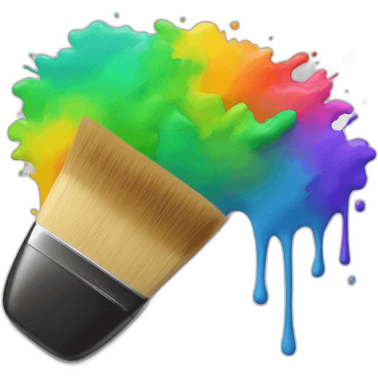 brush painting a rainbow emoji