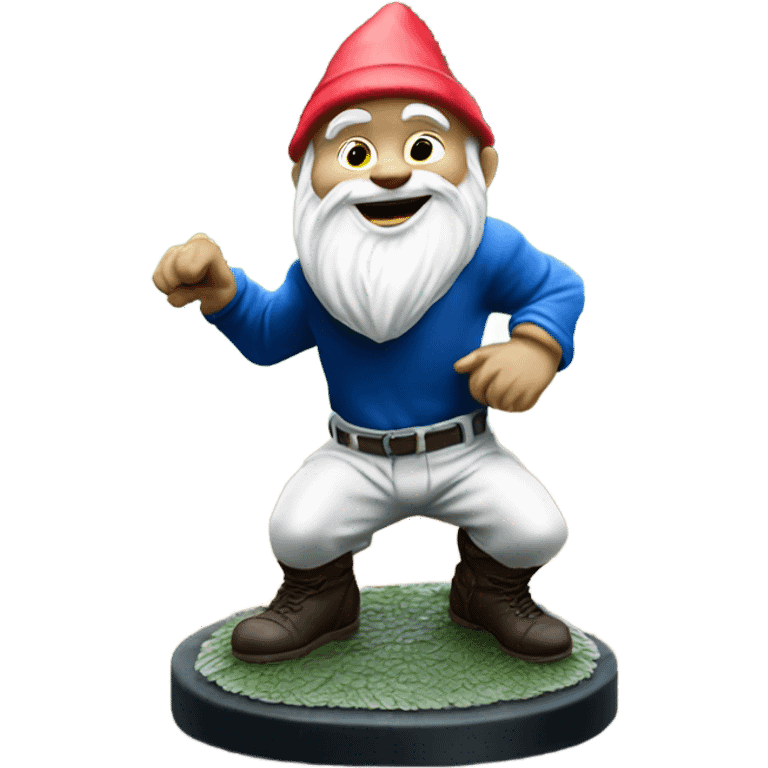 Garden gnome doing heisman trophy pose emoji