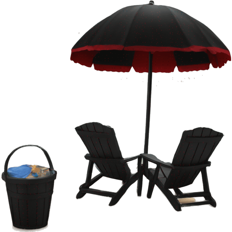 Black and red gothic beach emoji