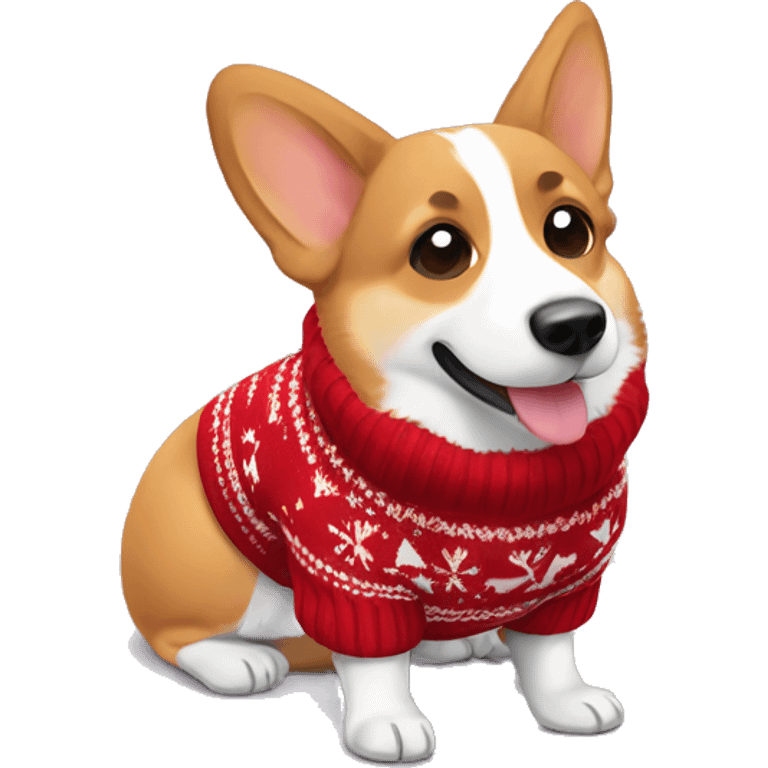 Corgi in Christmas sweater  emoji