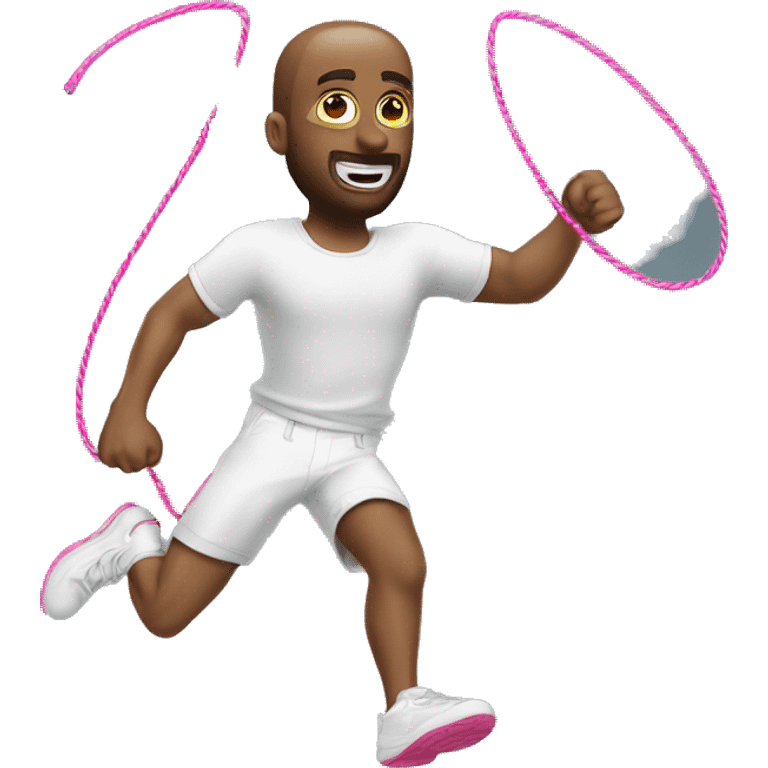 White man jump on skipping rope TJ emoji