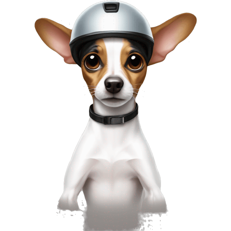 Rat terrier with helmet  emoji