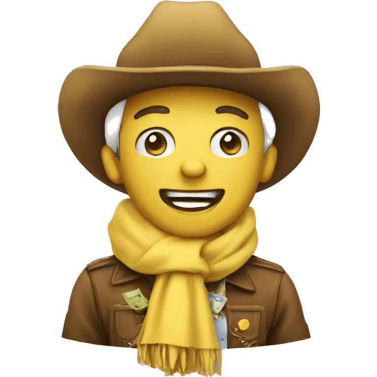 money yellow happy emoji cowboy emoji