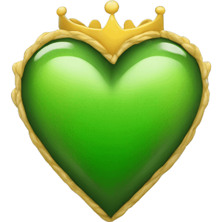 Corazon verde con corona emoji