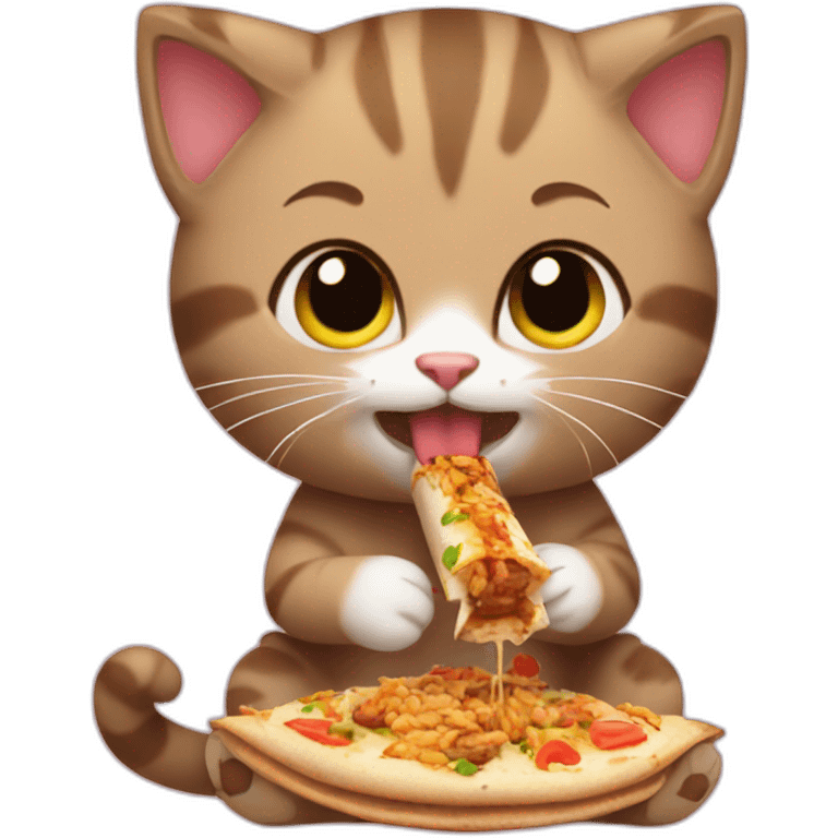 kitten eating shawarma emoji