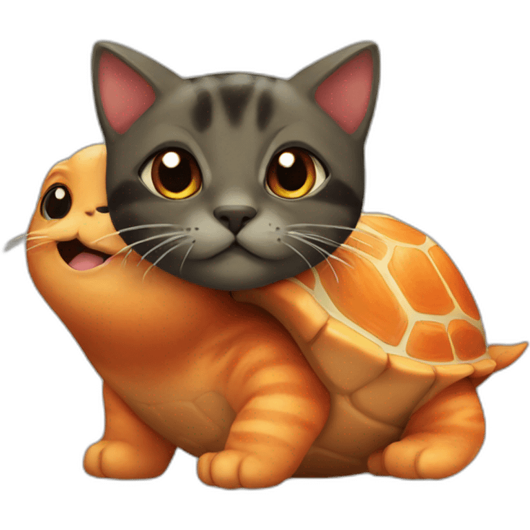 Turtle orange and black cat emoji