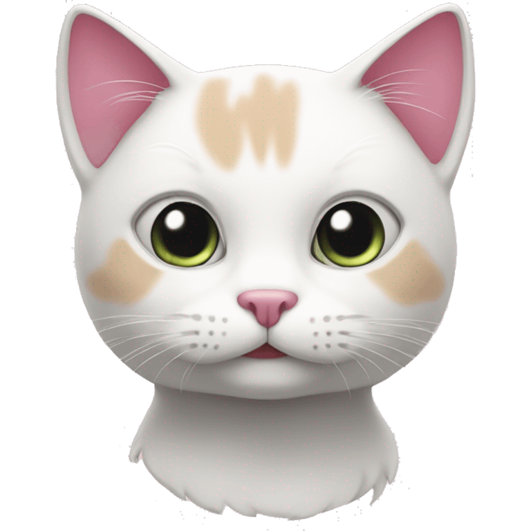 white and pink cat  emoji