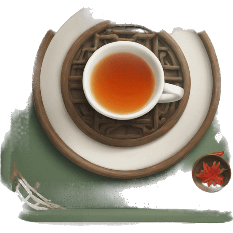 chinese tray with tea emoji