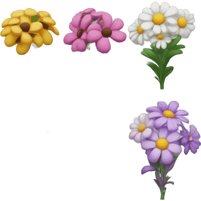 five different boxes with dofferemt flowers emoji