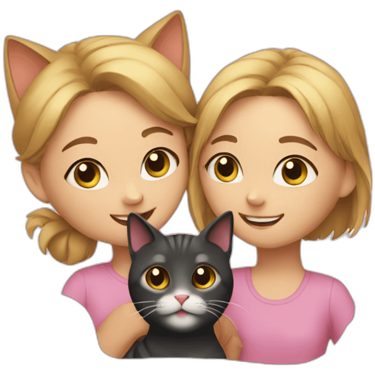 cat and girl emoji