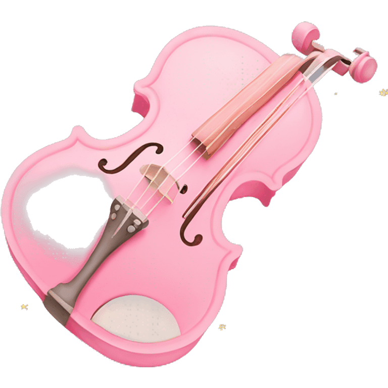 soft pastel pink violin with peonies and glitter emoji