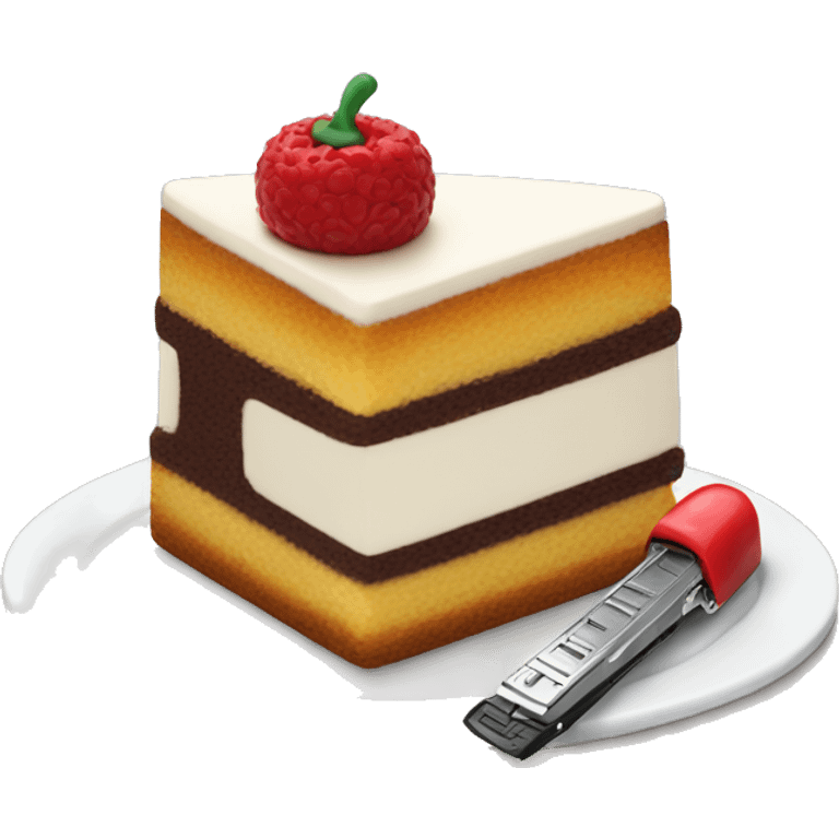 Stapler eating cake emoji