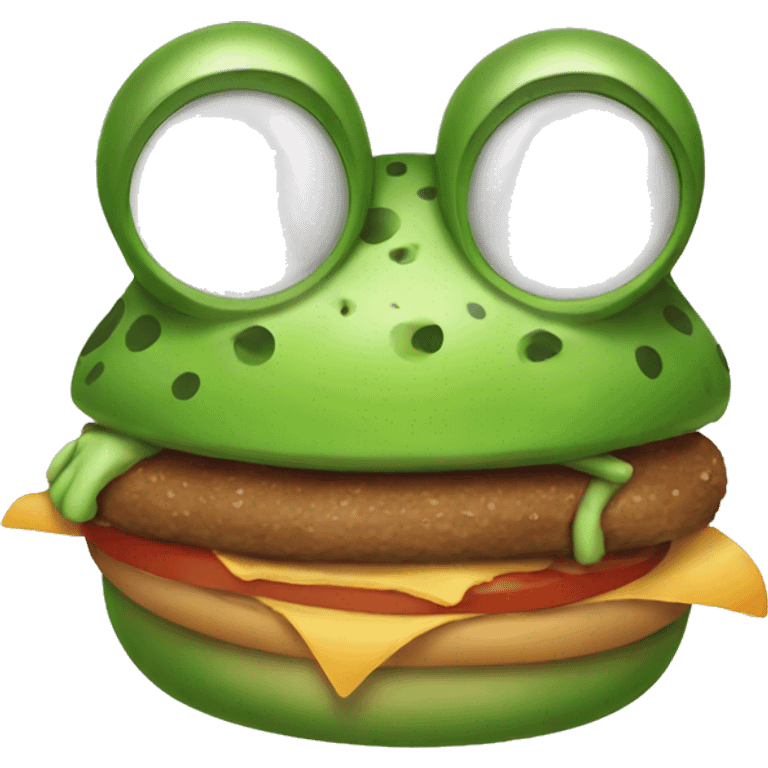 Frog with burgers  emoji