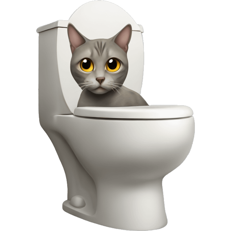 Toilet with a cat's head emoji