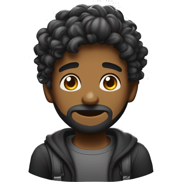 emote para twitch, logotipo ilustrado, plano médio curto, cabelo loiro escuro, olhos castanhos, camiseta preta , cabelo curto e raspado dos lados, estilo anime, personagem masculino emoji